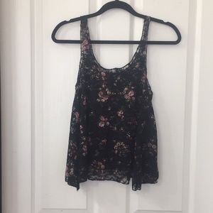 Heart and Hips Floral Lace Flowy Tank Top S